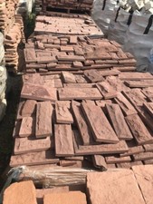 15m2 Verblender  platten Sandstein ROT 15x30 naturstien BOSSENSTEINE gartenstein