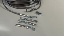 10 m Kunststoff Planenseil 8 mm silber und 4 Seilendverschluss  + 4 Würgeklemmen