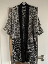 Proudmade Designer Chunky Oversized Strick Mantel Jacke Schwarz Weiß Cardigan