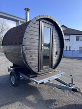 Fasssauna auf Anhänger aus