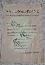 Nationalhymne DDR Text Noten Deutschland Rare national anthem GDR