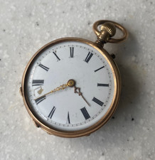 Taschenuhr,  Gold  14 K, 8 Rubis, goldene Damen Taschen Uhr, 28 g brutto