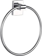 tesa KLAAM Handtuchring, verchromt - Handtuchhalter-Ring oval - ohne Bohren