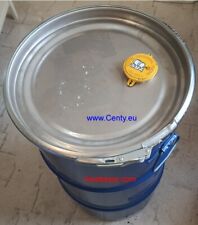 Metall-Faß 60L m. VA Edelstahl Niro Rostfrei Deckel Weit-Hals Feuertonne Behälte