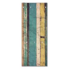 banjado Wandgarderobe Echtglas 50x125cm Garderobe mit 7 Haken Bunte Bretterwand
