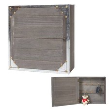 B-Ware Schlüsselkasten,Holzbox, Shabby-Look Vintage 27x27x6cm grau-braun