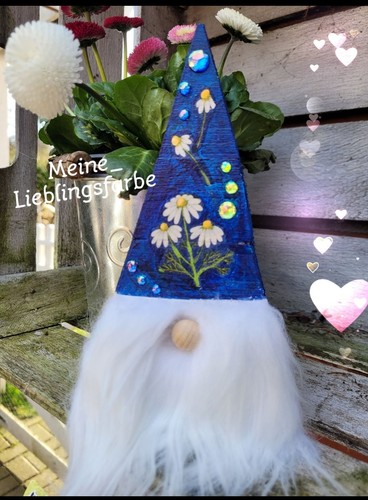 Deko wichtel blau blumen - blau,