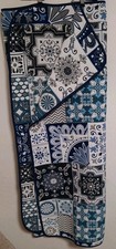 Tagesdecke Überwurf Quiltoptik Blau Grau Weiß NEU von VIALMAN 212 x 140 cm