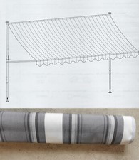 Angerer Klemmmarkise 400cm Markise Balkon Terrasse Sonnenschutz Grau Weiß /31