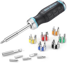 DURATECH Ratschenschraubendreher 36 Bits mit Magazin im Griff mit Tragetasche