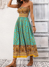 Maxikleid im Boho-Stil, Sommerkleid, Bohokleid, Strandkleid, bunt