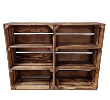 Holzkisten mit langem und kurzem Regal, Lagerkisten, 60x40x20 cm, Holztruhe
