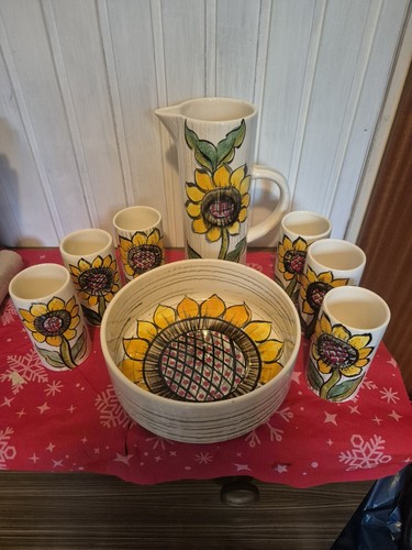 Sonnenblumen krug schale 6 - krug,,