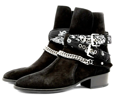 Amiri chain embellished suede - chain,