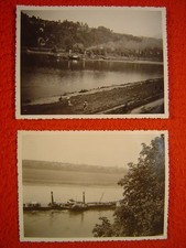LASTSCHLEPPER / DAMPFSCHLEPPER BEI WEHLEN AUF DER ELBE - 2 Fotos von 1932
