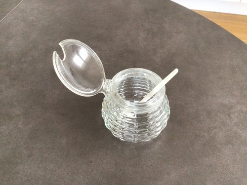 Alter honigtopf aus glas - honigtopf,
