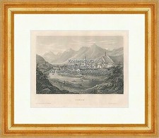 Meran Stahlstich Burg Trentino Passer Südtirol Italien Meyers Universum 0522