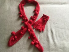 Schal Handschuhe Strick Winter Brombeere  2 Teilig Neu