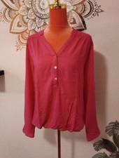 Amisu Bluse Knall Pink Langarm