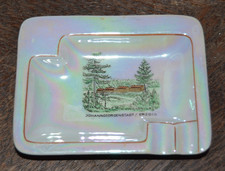 Schöner Porzellan Andenken Aschenbecher Johanngeorgenstadt Erzgebirge um 1955