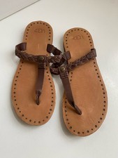 UGG Flip-Flops Sandalen Leder Braun Größe 37
