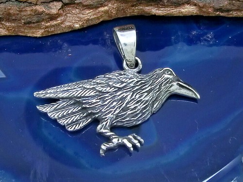 Rabe anhänger sterling - sterling, silber