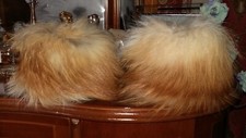 ECHT FUCHS PELZ  MANSCHETTEN  ROTFUCHS FELL FARBE : ORIGINAL EINHEITSGRÖßE