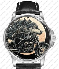 Wolf Biker Reiters Kunst Selten Stil Qualität Armbanduhr Geschenk Uhr