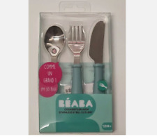 BÉABA, Kinder-Lernbesteck 3er-Set - Edelstahl - ab 12 Monaten / Airy Green