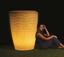 XXL Pflanz- und Lichtobjekt 120cm mit LED Degardo SERENO 120 granit braun 120cm 