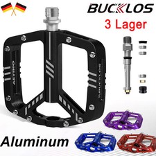3 Lager Fahrradpedale MTB DH ATB Enduro Flat/Plattform Pedale 9/16“ Aluminium DE