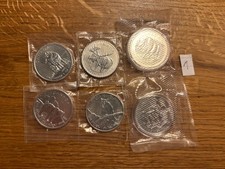 6x 1 Unze Silber Wildlife Serie Canada Wolf Grizzly Puma Elch Antilope Bison