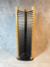 80er Jahre CD-Ständer/ Regal Säule - Holz und Kunststoff Vintage (30 Fächer)