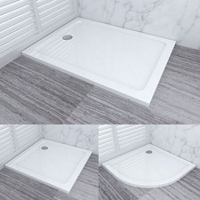 Duschtasse Acryl Duschwanne Dusche Acrylwanne 40mm flach Rechteck Viertelkreis
