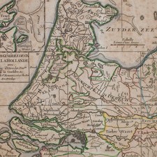 Historische Karte Carte generale des IX de la Hollande color Kupferstich 18 Jh