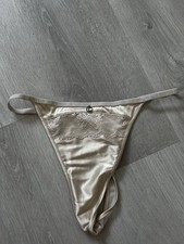 Lounge Unterhose String Slip M Creme Champagnerfarben