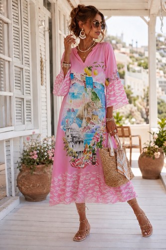 Damen sommerkleid aus viskose - sommerkleid,