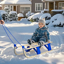 Holzschlitten Schlitten 110cm faltbar Kinderschlitten Rodelschlitten mit Zugseil