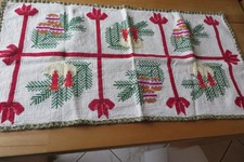 Tischdecke Weihnachten  Tischläufer Stickerei Handarbeit  Alt - 80 x 40 cm