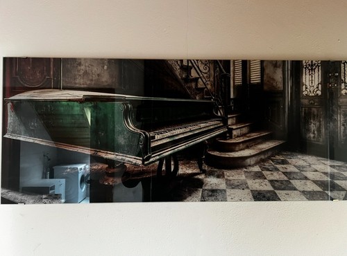 Glasbild piano verlassener - glasbild, piano,