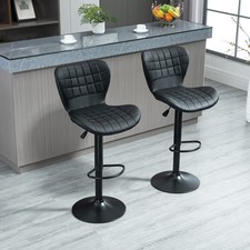HOMCOM 2er-Set Barhocker Bistrohocker mit Rückenlehne 360° drehbar Kunstleder
