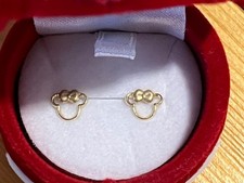 Disney Minnie Mouse Ohrstecker 10K Gelbgold -Kinderohrringe Minnie Gold 375