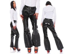 Damen lack hose vinyl - in,