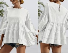 Damen Long Bluse Tunika Shirt