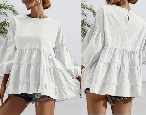 Damen long bluse tunika shirt - tunika,