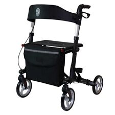 Rollator mit Gummireifen Sitz Lehne und Tasche. Leicht kompakt faltbar aus Alu