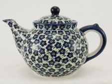 B-Ware Bunzlauer Keramik Teekanne, Kanne für 1,3Liter Tee, (C017-MKOB) UNIKAT