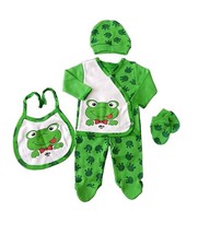 Baby Kleidung Set Frosch Neugeborenes Erstausstattung 5-teilig 56/62