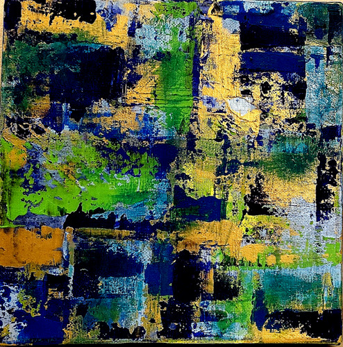 Abstraktes acrylbild robin - acrylbild, "robin