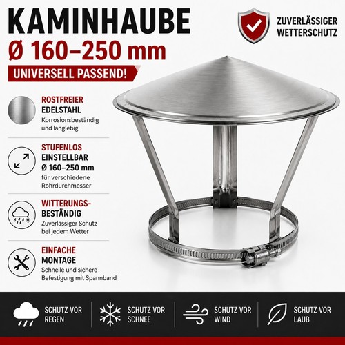 Kaminhaube edelstahl - kaminhaube, Ø